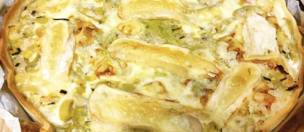 Tarte aux poireaux et reblochon