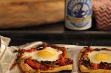 Ottolenghi’s Red Pepper and Baked Egg Galettes (from “Jerusalem” cookbook)