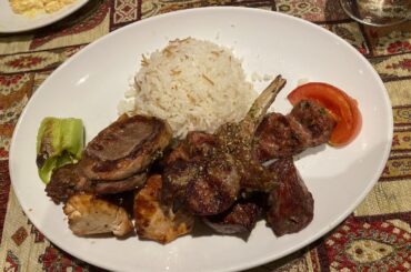 grilled meat & rice, and hummus & pita