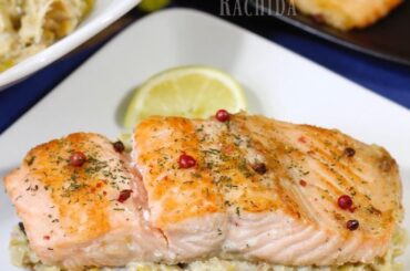 Saumon à la poêle sur fondue de poireaux