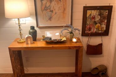 Advice on my entryway - too eclectic? Don’t mind the crocs lol