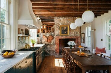 Rustic kitchen in a historic 19th-century country mansion, West Park, Ulster County, New York [1199x800]