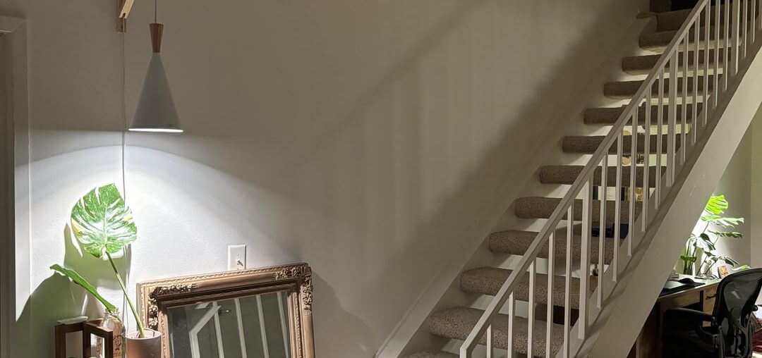 How to fill space above stairs?
