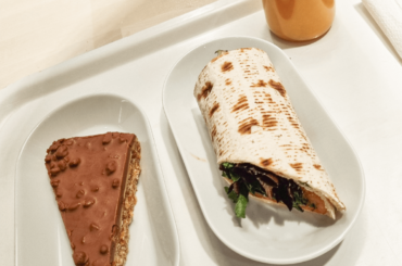Ikea lunch: Salmon wrap and DAIM Almond cake