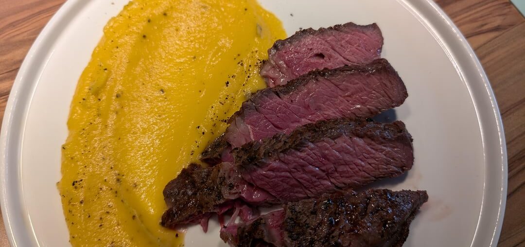 Côte de boeuf et purée de butternut