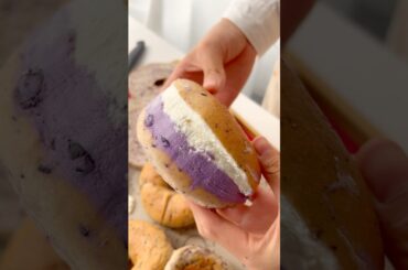 Blueberry bagel #bagels #blueberry-bagel #recipe #baking