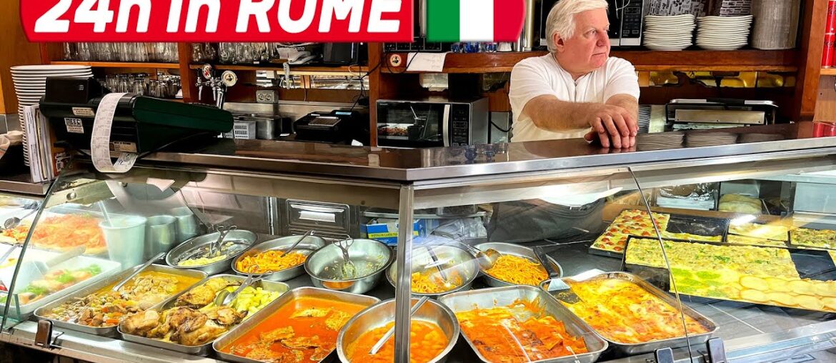 24 Hours Of ITALIAN FOOD In ROME - Best Roman Pizza & Local Street Food