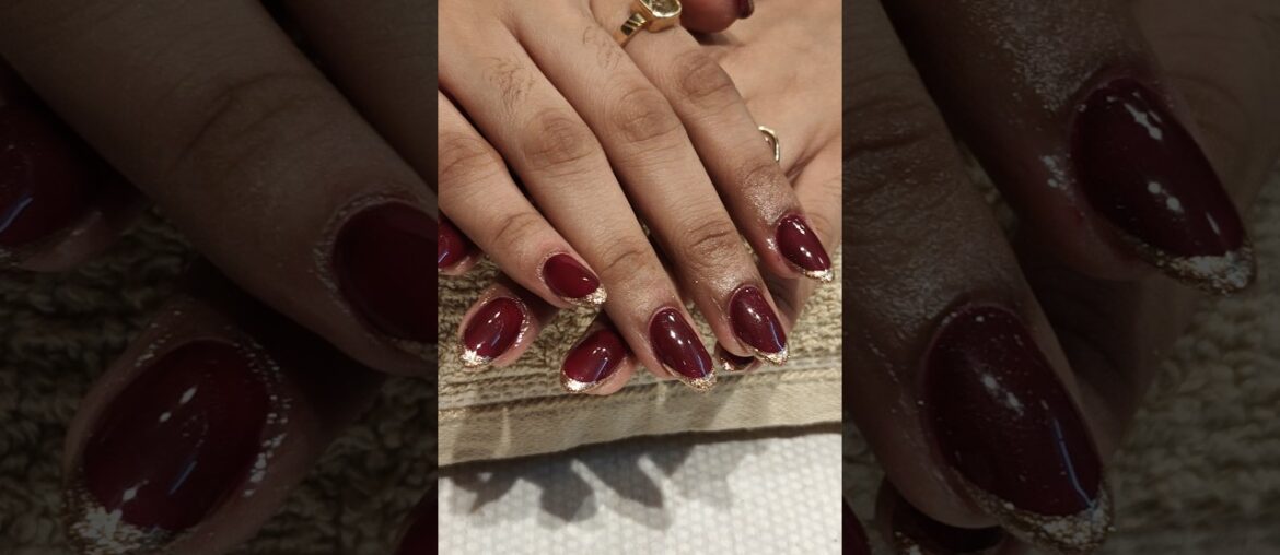 Wine golden French Manicure #nailart #nails #trending #shorts #short #viralsong