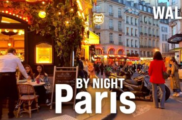 PARIS EVENING WALK with Captions | France Walking Tour [4K/60fps]