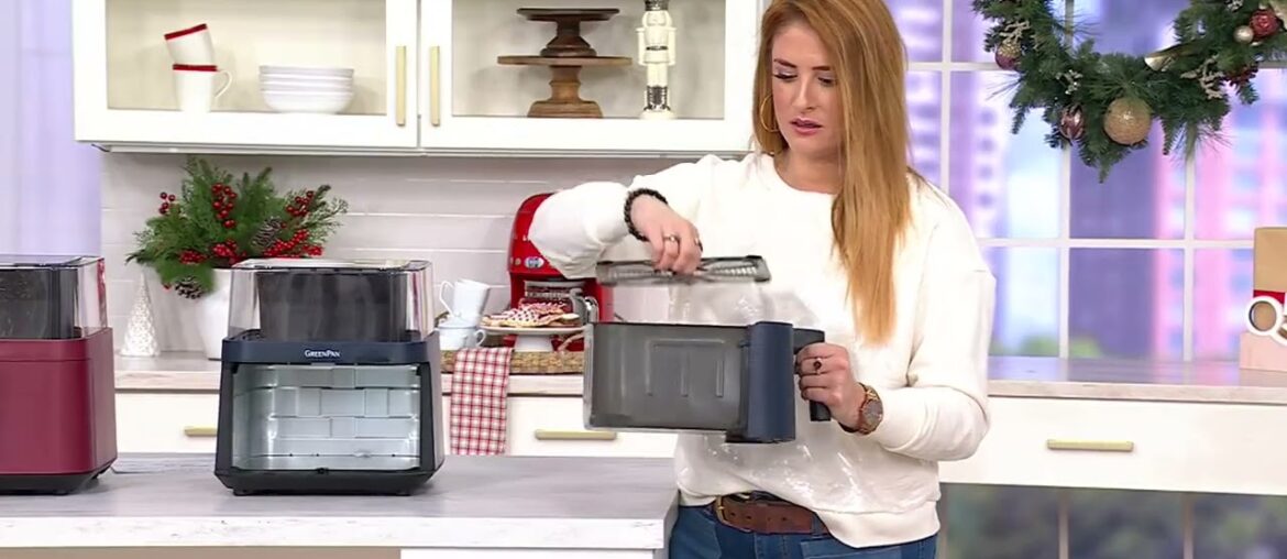 GreenPan 7Qt Ceramic Nonstick 360 Clear View Air Fryer on QVC GreenPan 7Qt Ceramic Nonstick 360 Clear View Air Fryer on QVC