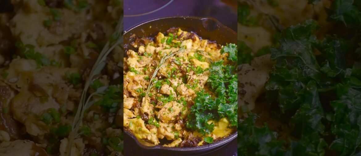 Make this plant-based French onion breakfast skillet when soup just isn’t cutting it. #JUSTEgg