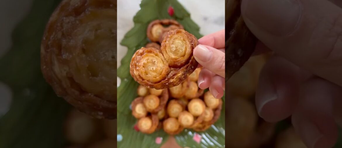 Light & Flaky French Palmier (Elephant Ear) Cookies with Puff Pastry & Coarse Sugar - Happy Bake Day