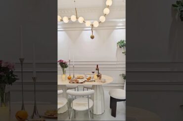 Shell dining table in a French-inspired dining room.#dining able #furniture #fyp