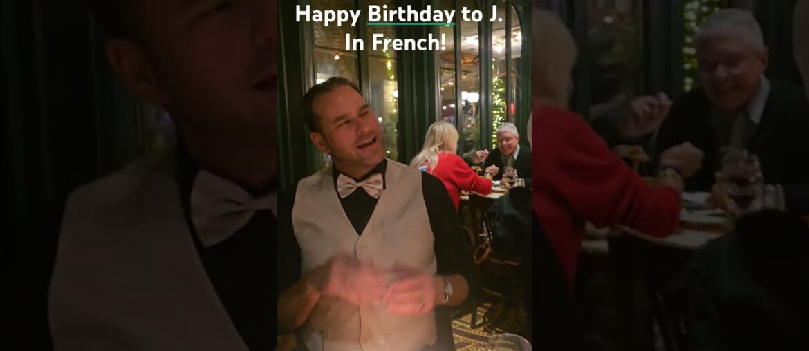 Epcot fine dining in France Showcase. Top off the night with Happy Birthday in French!