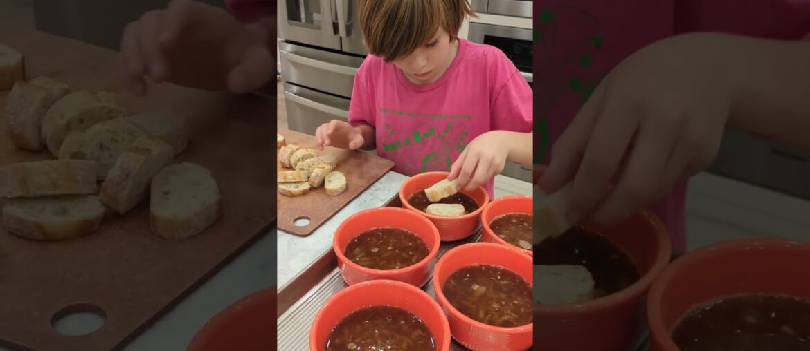 French onion soup #kidchef #cooking #food
