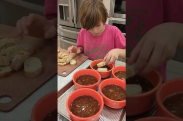 French onion soup #kidchef #cooking #food