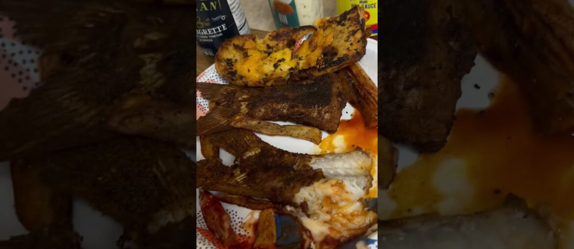 GOURMET CATFISH TAILS FRENCH GARLIC BREAD AND KALE SALAD