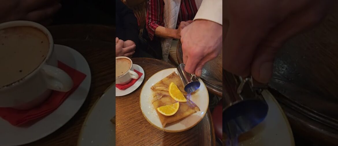 Flaming Crepe In Paris France