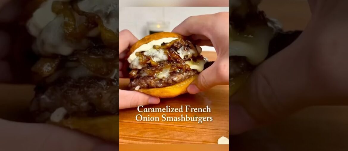 Caramelized French Onion Smashburger | Juicy, Cheesy Smash Burger Recipe #shorts