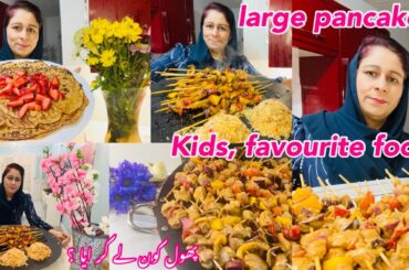 How To Make Pancake | Yummy French Pancakes | Chicken Shashlik With Egg Fried Rice | Kids Fav Food