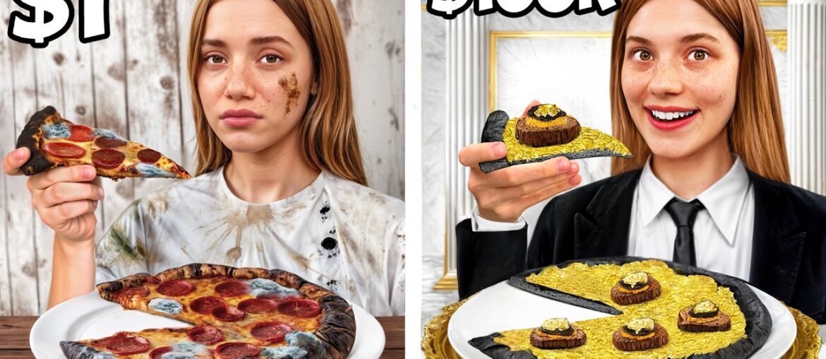 $1 vs $100,000 Golden Pizza