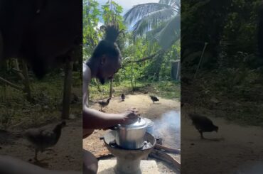 Outdoor Cooking Jamaica | Jamaican French Fried Chicken & Curry Beef #shorts #outdoorcooking #food