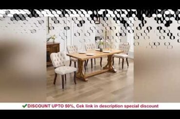 French Retro Dining Table, Tufted Fabric Dining Chair Set, Solid Wood Legs And Feet Are Safe And Rel