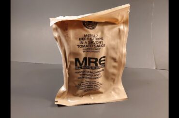 2024 US MRE Beef Strips in A Savory Tomato Sauce Meal Ready to Eat Tasting Test
