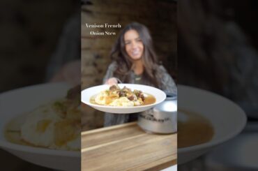 Venison French Onion Stew. Full recipe on my website jenndanella.com  #wildgamerecipes #venison