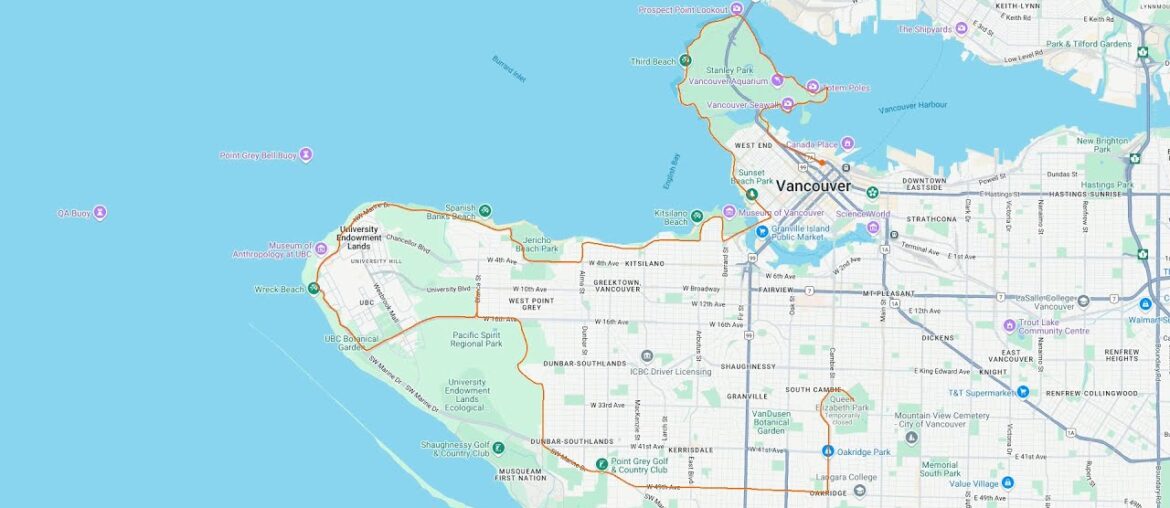 Vancouver Marathon Course Map