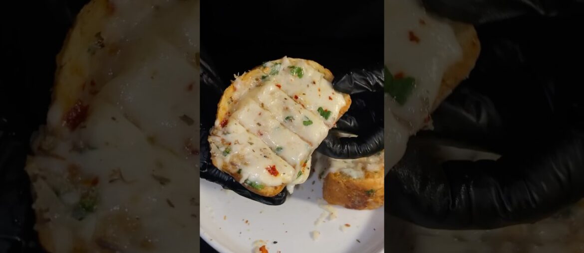 Would you eat this? Best Ever Cheesy Buttery Garlic Bread Recipe! #asmr #shorts