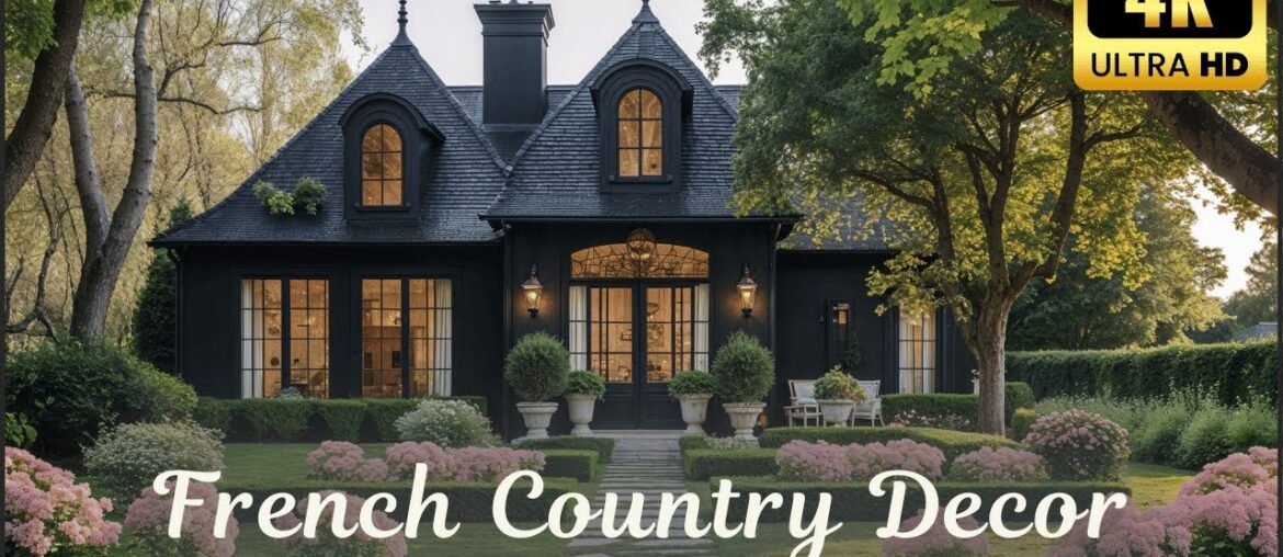European Style Black House with French Country Decor & Modern Garden Ideas European Style Black House with French Country Decor & Modern Garden Ideas
