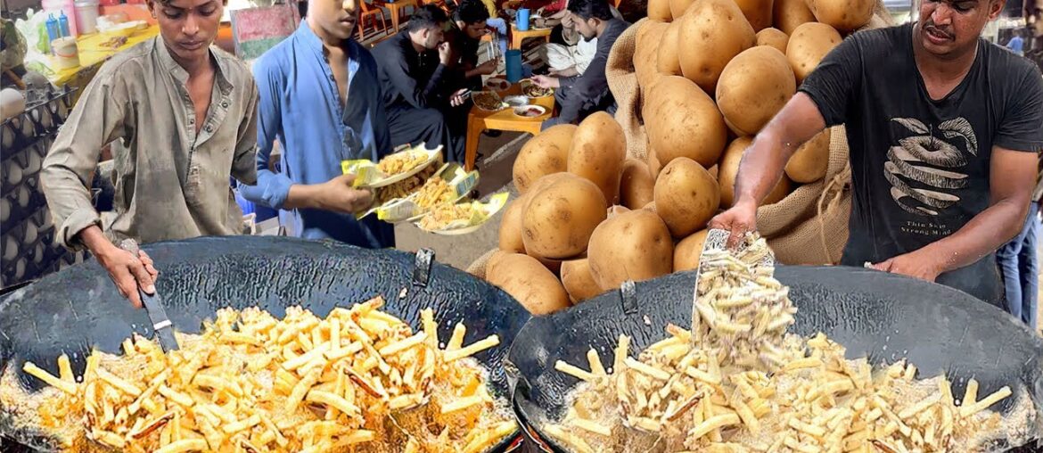 AMAZING EGG FRENCH FRIES MAKING & RECIPE | BIGGEST STREET FRENCH FRIES SELLER