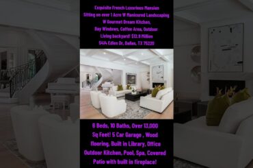 Exquisite French Luxurious Mansion with Outdoor Kitchen,  Backyard Paradise! Sitting on over 1 acres