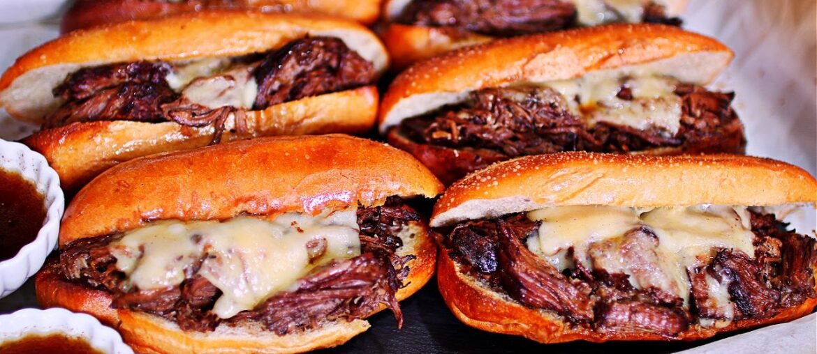 Slow Cooker Beef Pot Roast French Dip Sandwiches - French Dip Sandwiches Recipe
