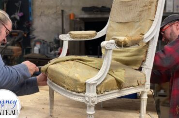French Chateau Furnishings - Reupholstering an Antique Chair