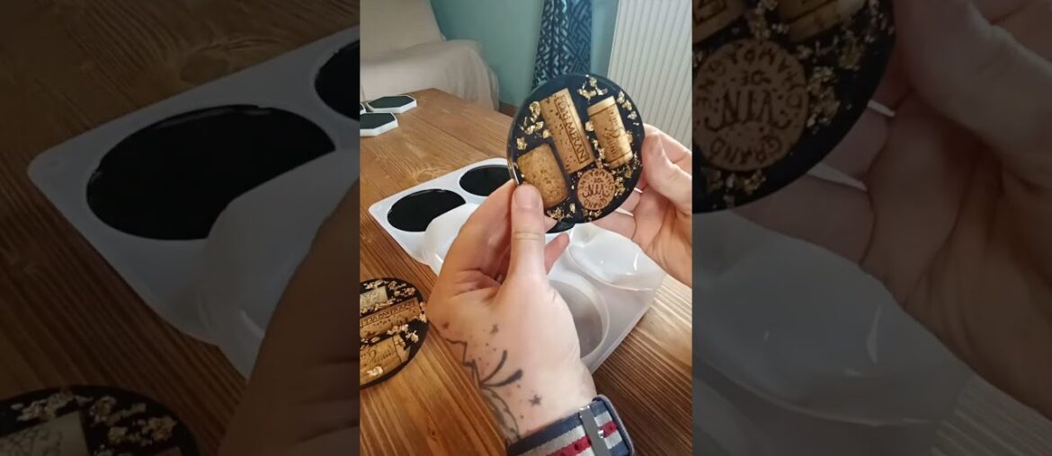 Gold Rush! Glistening Drink Coasters (Made with Actual French Wine Corks!) #epoxywoodworking #epoxy Gold Rush! Glistening Drink Coasters (Made with Actual French Wine Corks!) #epoxywoodworking #epoxy