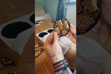 Gold Rush! Glistening Drink Coasters (Made with Actual French Wine Corks!)  #epoxywoodworking #epoxy