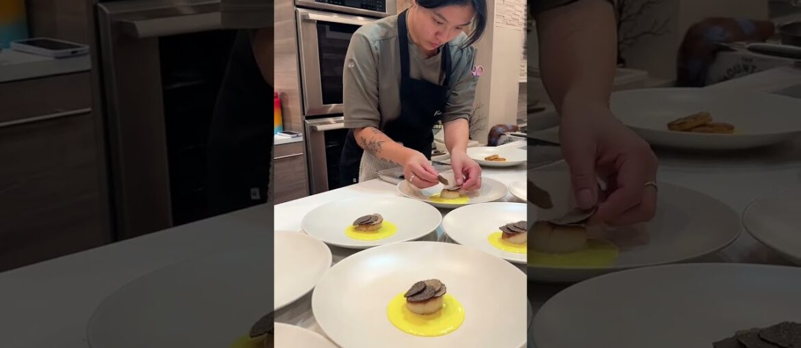 Roasted Scallops with Black Truffle #scallops #truffle #chef Roasted Scallops with Black Truffle #scallops #truffle #chef