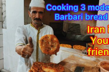 Baking 3 types of barbari  bread! Walnut bread/sheep fat bread/mountain vegetable bread in Iran