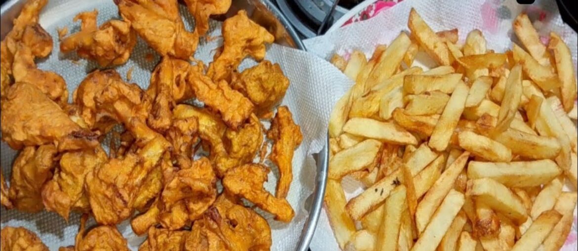 Cauliflower Pakoda & French Fries Recipe | Gobi Pakora recipe | French Fries At Home Cauliflower Pakoda & French Fries Recipe | Gobi Pakora recipe | French Fries At Home