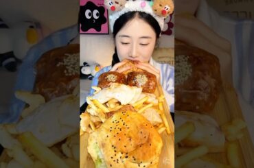 Gourmet Platter, Burger, French Fries , Mukbang, ASMR, Eating #shorts #shortvideo #food