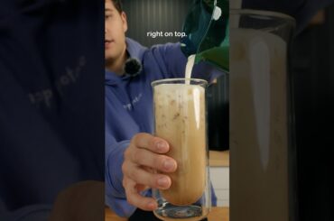 making a salted honey latte