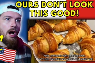 American Reacts to French bakery behind the scenes: Making croissants | Life in France