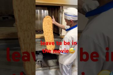 Baking bread by the person in charge of rounding the dough Iran #shortsvideo #iranianbread