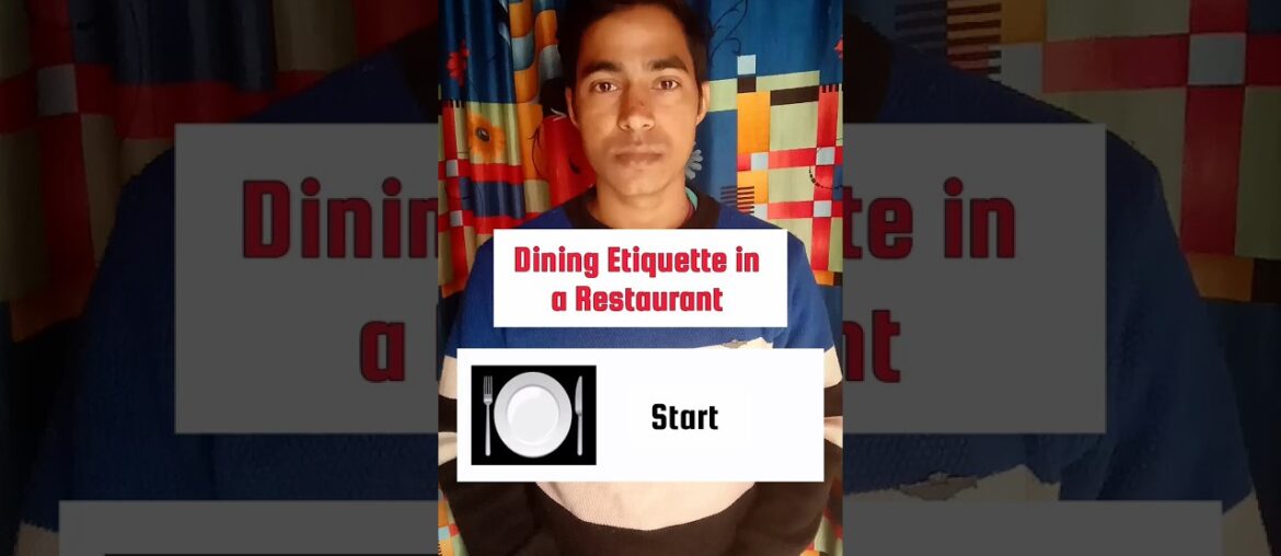 Dining etiquette in a restaurant #english #spokenenglish #shorts