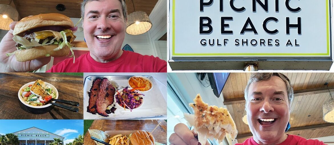 Beach Food Restaurant Travel Guide: Seafood & Burgers at Picnic Beach Bar & Grill in Gulf Shores, AL
