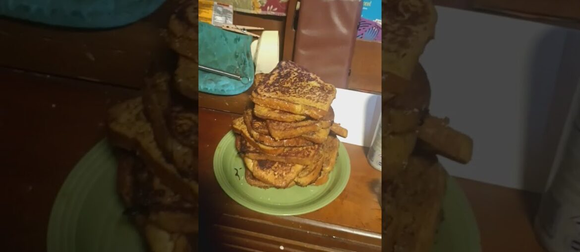 Wood stove Gourmet cooking. French toast.