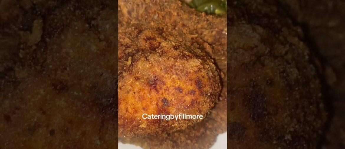 Fried pork chops, French style green beans with red beans and rice