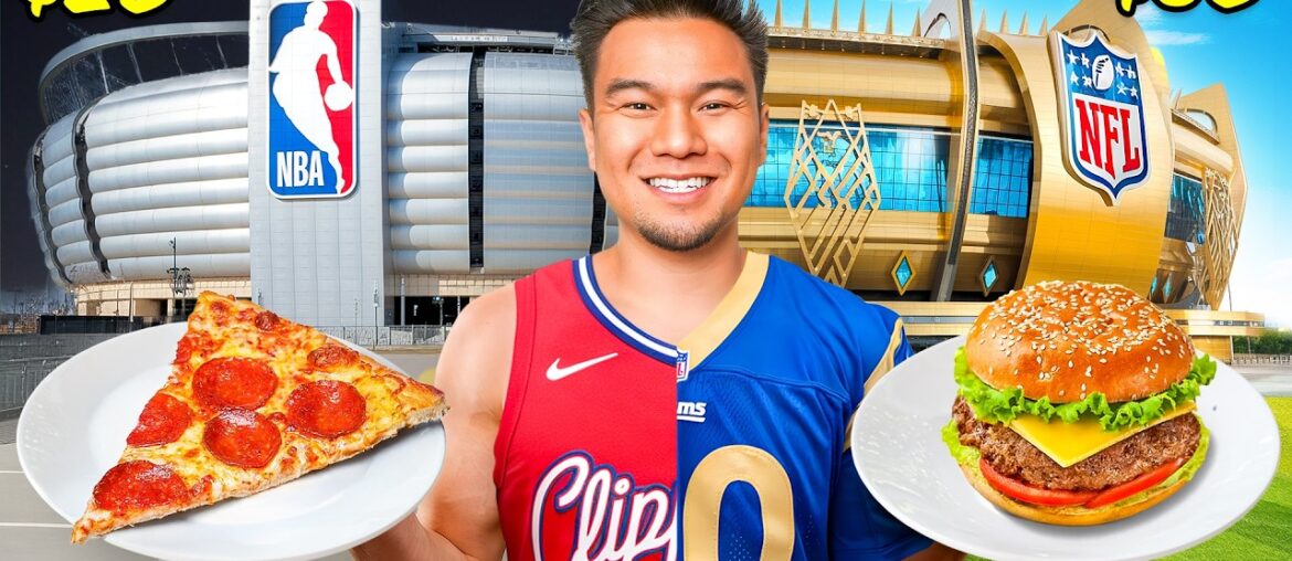 Eating Everything at the Most Expensive NBA vs NFL Arena!